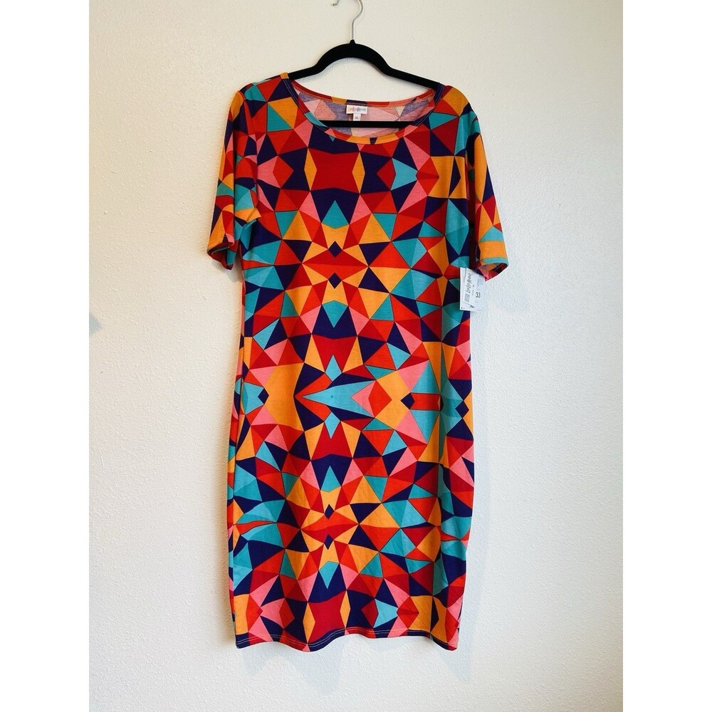 NWT  XL Lularoe Julia  triangle pattern dress Fitted Mermaid Pencil